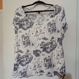 The Limited Blue and White Boxy Short Sleeve Tee